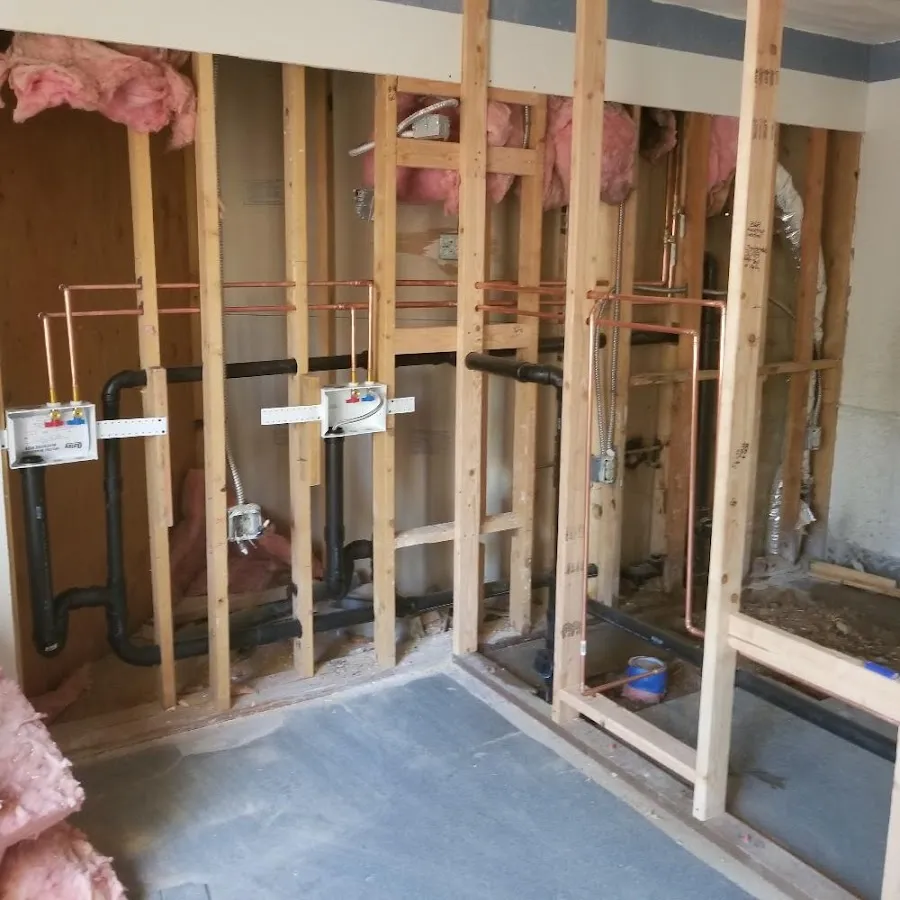 Copper pipe rough-in and plumbing installation in Chicopee